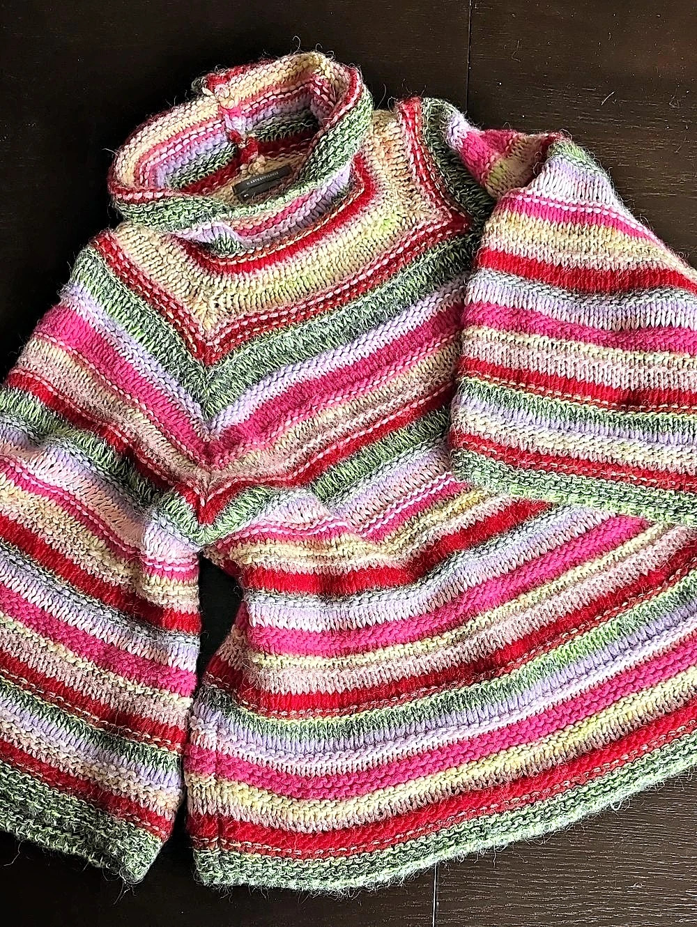 Anthropologie Multicolor Striped Cowl Neck Sweater